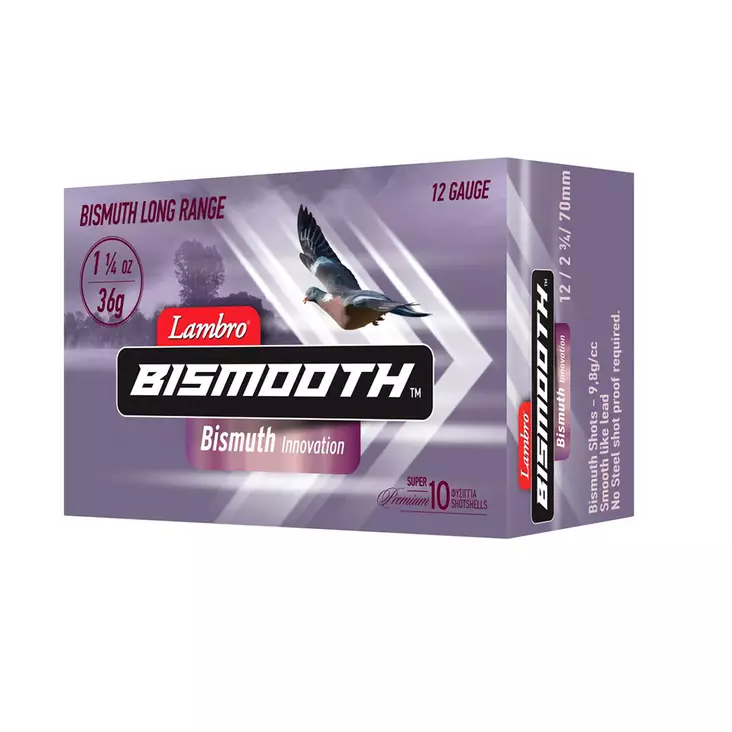 Lambro Bismooth 36g 12/70 -haulikonpatruuna - Haulikon kaliiperi 12/76 - 3950001296216 - 1
