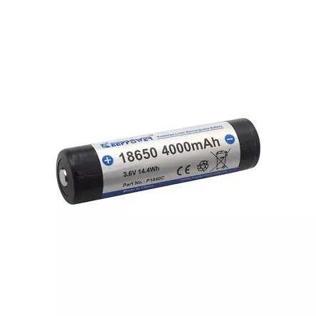 4000 mAh Keeppower 18650 3,6 V Li-Ion -akku suojapiirillä - Akut, laturit ja patterit - 3950001297107 - 1