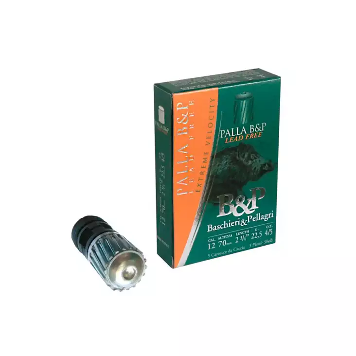 B&P Big Game Palla Lead Free Slug 12/70 22,5g 5kpl - Haulikon kaliiperi 12 - 8034134046247 - 1