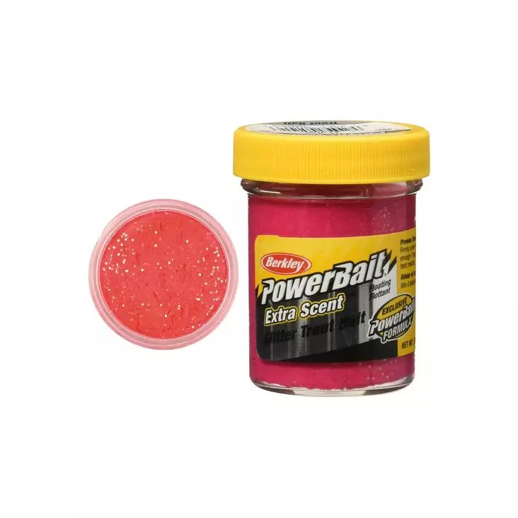 Berkley PowerBait Select Glitter Trout Bait Fluorescent Red 50g -syöttitahna - Syötit - 028632022467 - 1