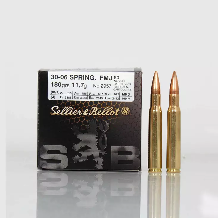 Sellier&Bellot 30-06 sprg. FMJ 11,7g 50kpl - Kiväärin kaliiperi .30-06 - 8590690331697 - 1