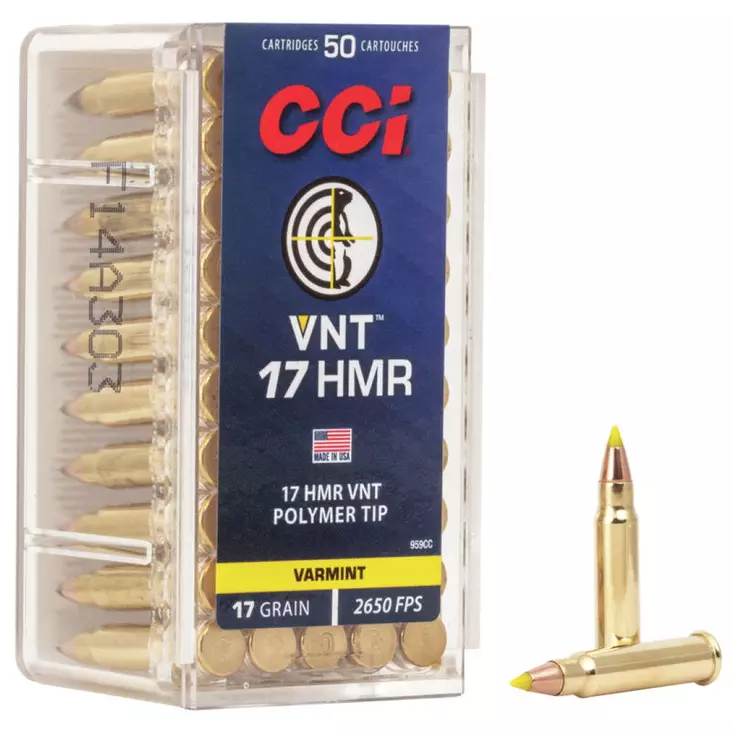 CCI .17 HMR 17gr VNT 808 m/s 959CC 50 kpl - Pienoiskiväärin kaliiperi 17 HMR - 604544621198 - 1