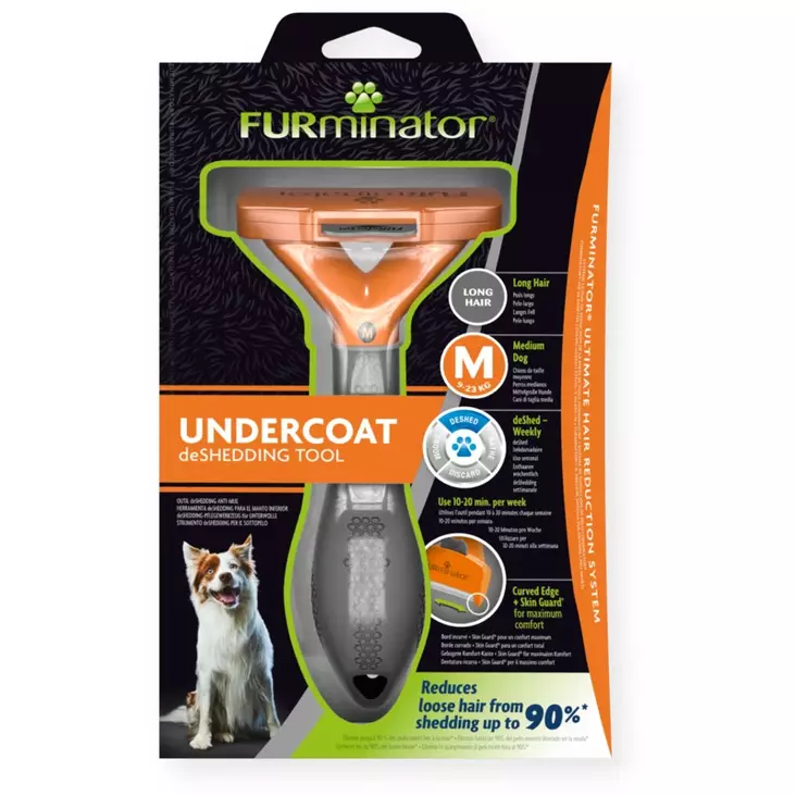 FURminator - keskikokoiset pitkäkarvaiset koirat - Koiran hoito - 4048422141068 - 1