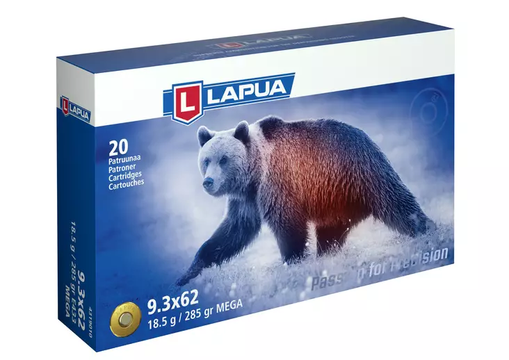 Lapua Mega 9,3x62 18,5g 20kpl - Kiväärin kaliiperi 9,3x62 - 6418267101998 - 2
