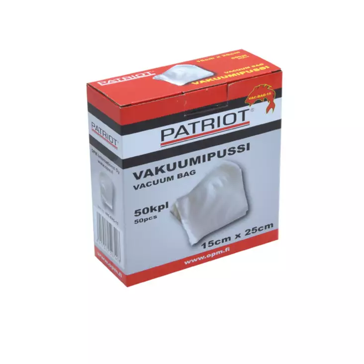 Patriot vakuumipussi 15cm x 25 cm - Vakuumikoneet ja vakumipussit - 6417512527408 - 1