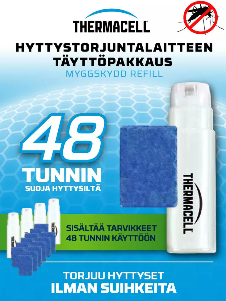 THERMACELL-HYTTYSTORJUNTALAITTEEN TÄYTTÖPAKKAUS 48 H - Hyttyskarkoittimet - 843654020228 - 5