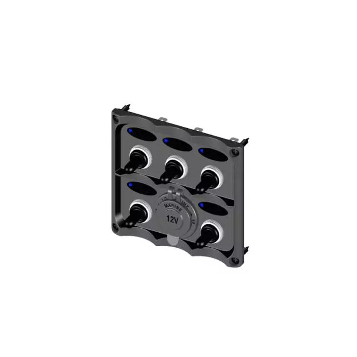 12V 5 kytkintä + pistorasia IP65 -kytkinpaneeli - Venetarvikkeet - NSF002708 - 1