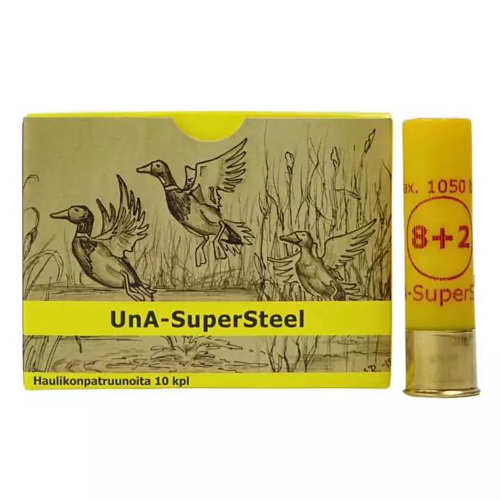 UnA SuperSteel 20/76 8+2 10kpl -haulikonpatruuna - Haulikon kaliiperi 12/70 - 6430068625398 - 1
