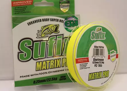 Sufix Matrix Pro Chartreuse kuitusiima 135m - Kuitusiimat - 3950001244309 - 1