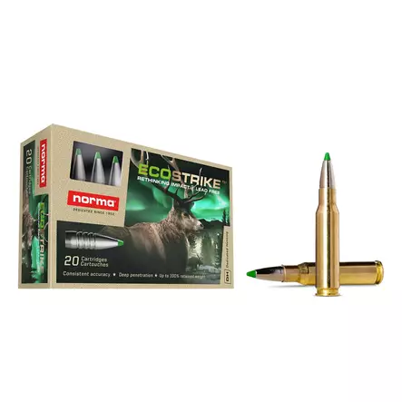 Norma Ecostrike 6,5 Creedmoor 7,8g 20kpl -kiväärinpatruuna - Kiväärin kaliiperi 9,3x62 - 7393923330549 - 1