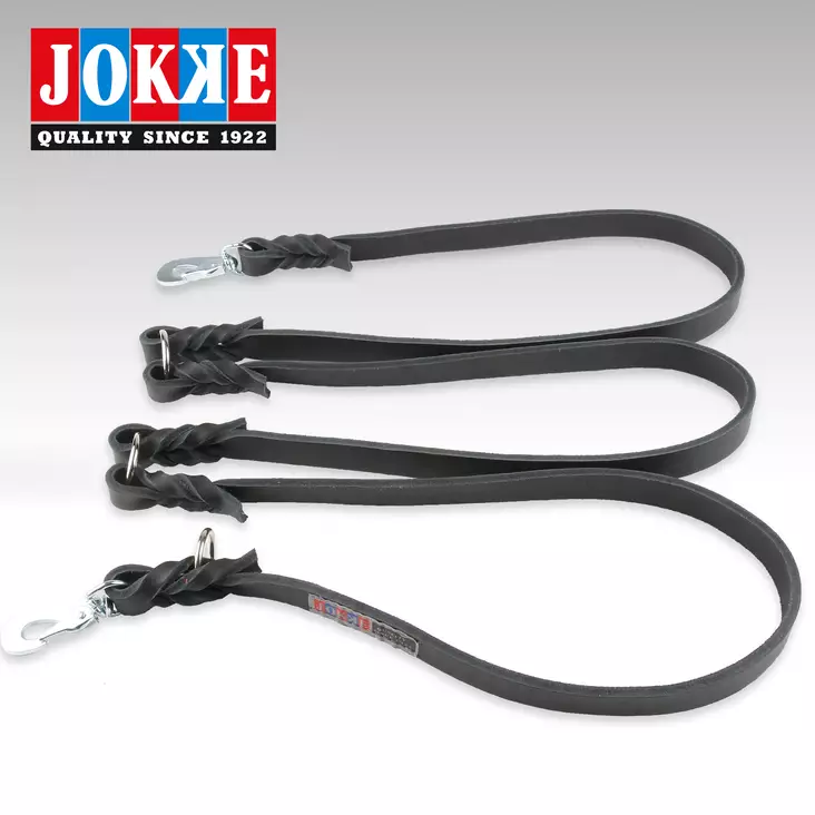 Jokke Viking 300cm musta -nahkatalutin - Koiran talutushihnat - 6211000059 - 1