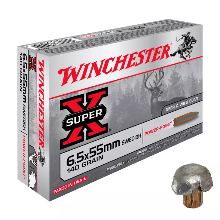 Winchester 6,5x55 Super X SP 140gr 9,10g CX6555 20 kpl - Kiväärin kaliiperit 6,5-7,62 - 020892206069 - 1