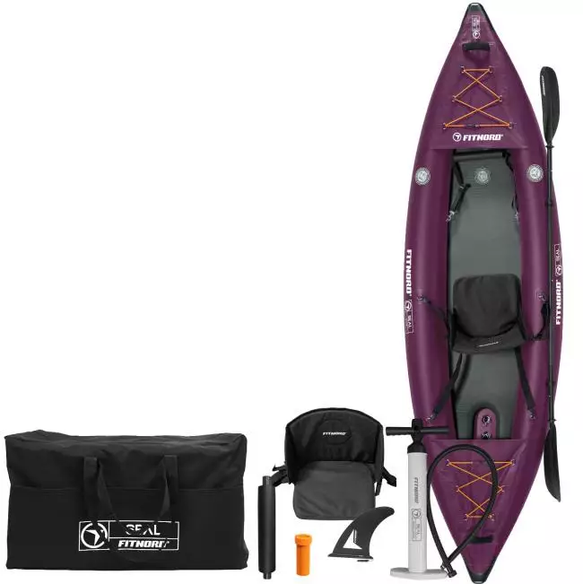 FitNord Seal One ilmatäytteinen kajakki, tummanvioletti (1-istuttava) G2 2026 *Ennakkotilaa 30.4. saapuvasta erästä!* - Ilmatäytteiset kajakit - KK1003869 - 1