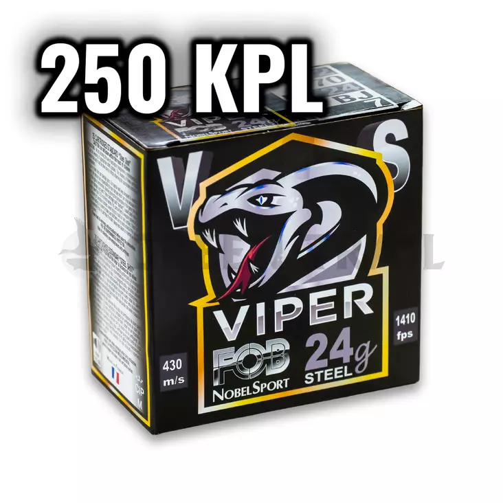 FOB Viper Steel 7 24 g 2,5mm 430 m/s 250kpl - Haulikon kaliiperi 12/70 - 3950001282899 - 1