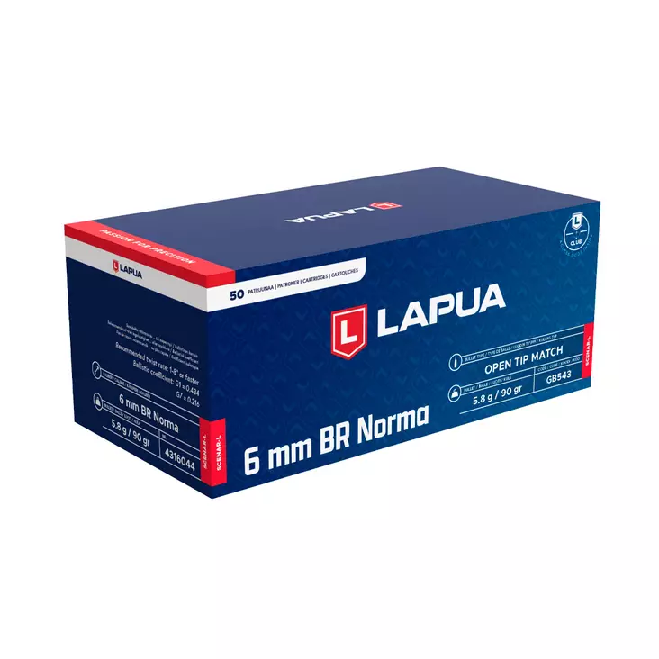 Lapua Scenar-L 6mm BR Norma 5,8g 50kpl - Kokovaippaiset kiväärinpatruunat - 6418267103459 - 1